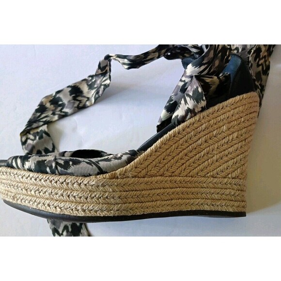 Ugg Australia Lucianna Espadrilles  Sandals Size 9 Wedge Black Gray Strappy - Picture 4 of 6